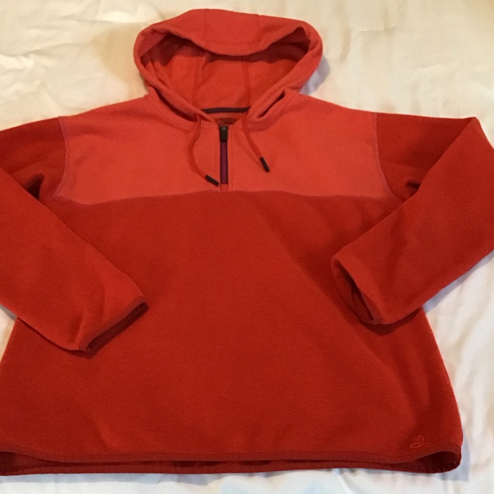 Prana Vibrant Orange Quater-Zip Hoodie